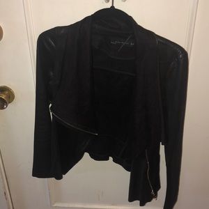 Zara suede leather jacket with gold zip